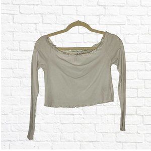 Off-the-shoulder white top